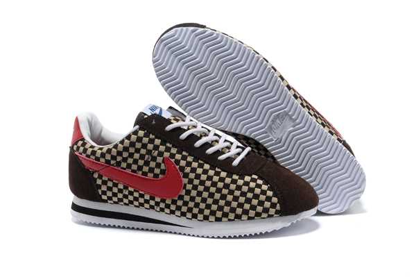Nike Classic Cortez Chaussures Femme Nylon Nike Cortez Cuir 2013 Weave Brown Red